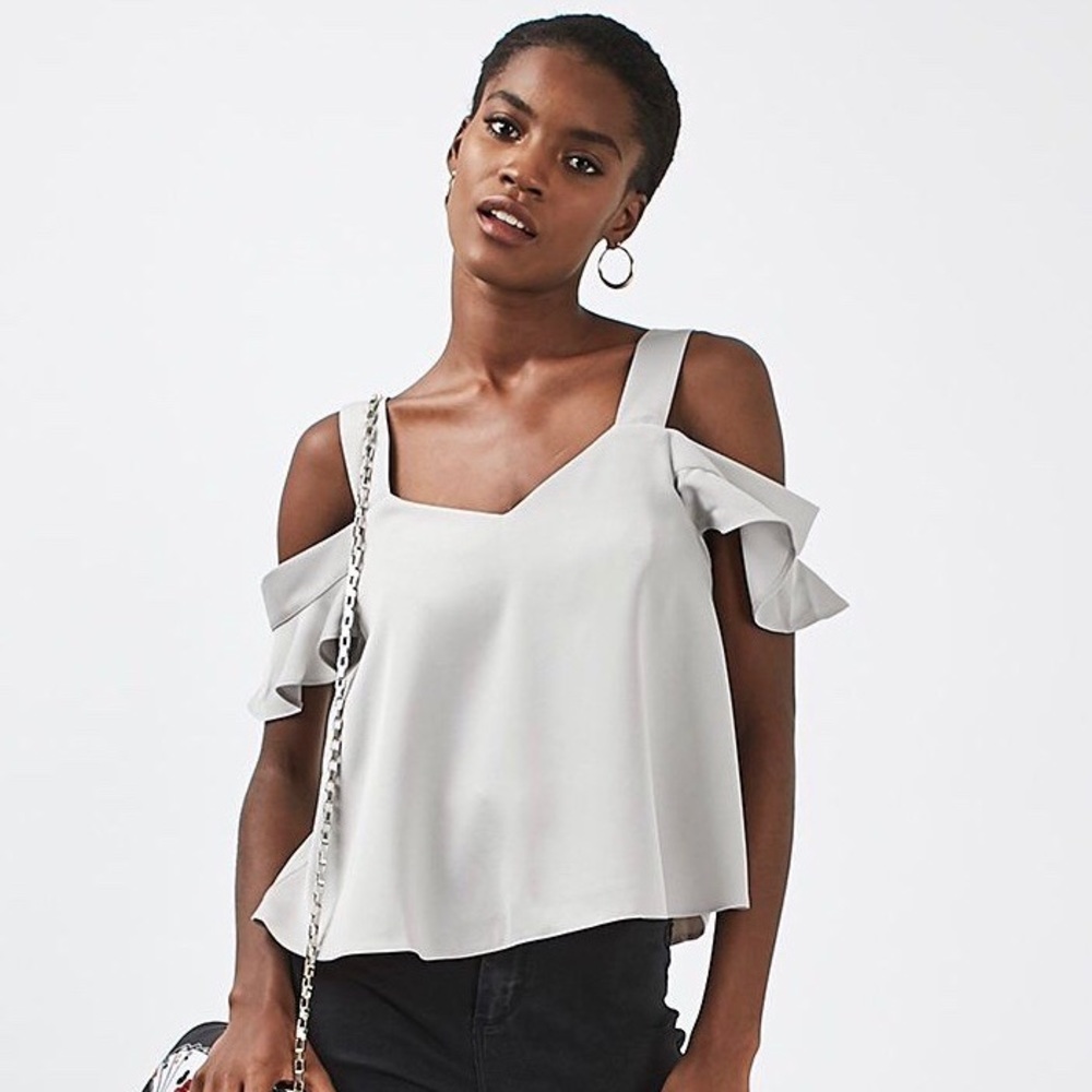NWT Topshop polly bardot cold shoulder top
